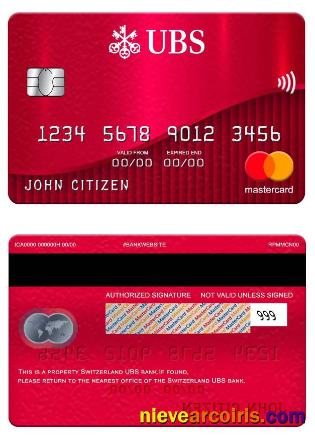 Switzerland UBS bank mastercard